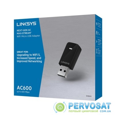 Linksys WUSB6100M WiFi Adapter AC600, USB 2.0
