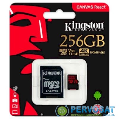 Карта памяти Kingston 256GB microSDXC class 10 UHS-I U3 (SDCR/256GB)