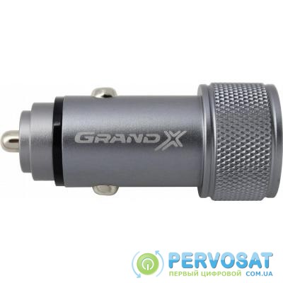 Зарядное устройство Grand-X 3,1A, 12-24V, 2USB (CH-07DG) dark grey metallic (CH-07DG)