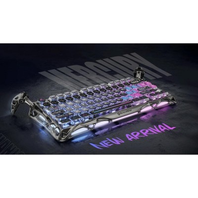 Клавіатура механічна GravaStar Mercury K1 Pro 80keys, GravaStar x Kailh Speedy Mint, BT/WL/USB, cyberpunk