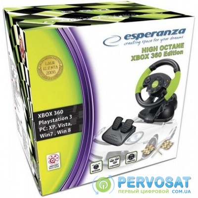 Руль Esperanza PC/PS3/XBOX 360 Black-Green (EG104)