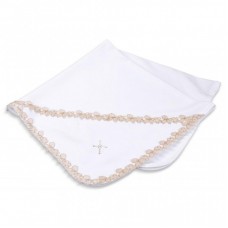 Крижма Интеркидс із золотою тасьмою (2444-white) Крижма Интеркидс із золотою тасьмою (2444-white)