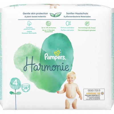 Подгузник Pampers Harmonie Размер 4 (9-14 кг) 28 шт (8006540156636)