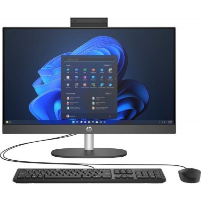 Комп'ютер персональний моноблок HP 240-G10 23.8" FHD IPS AG, Intel i5-1334U, 16GB, F512GB, UMA, WiFi, кл+м, 3р, DOS, чорний