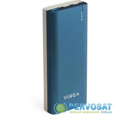 Батарея универсальная Vinga 10000 mAh soft touch blue (BTPB3810QCROBL)