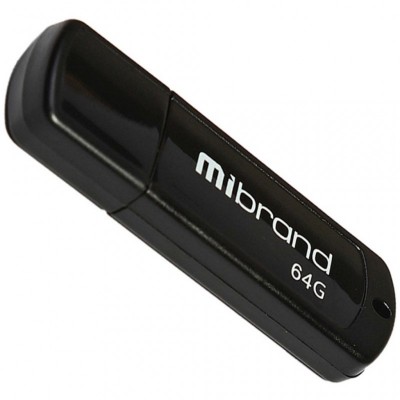 USB флеш накопитель Mibrand 64GB Grizzly Black USB 2.0 (MI2.0/GR64P3B)