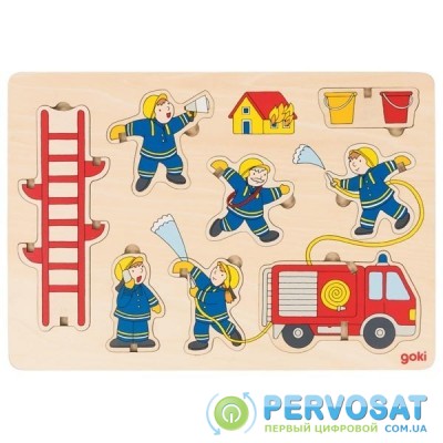 goki Пазл-вкладыш вертикальный-Пожарная команда
