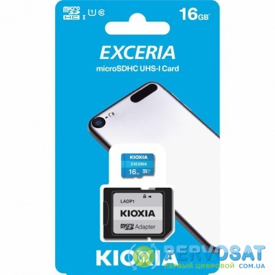 Карта памяти KIOXIA 16GB microSDHC class 10 UHS-I Exceria (LMEX1L016GG2)