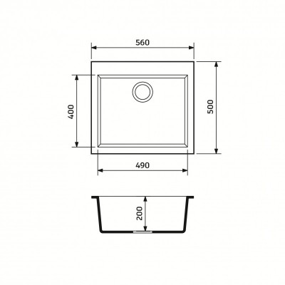 Набір кухонний Adamant Univer, штучний камінь, квадрат, без крила, 560х500х200мм, чаша - 1, врізна, Avena + змішувач