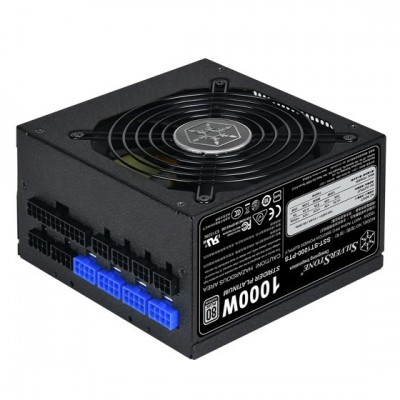 Блок живлення SilverStone STRIDER ST1000-PTS(1000W),80+Platinum,aPFC,12см,24+2x8,8xSATA,8xPCIe,+6,модульний