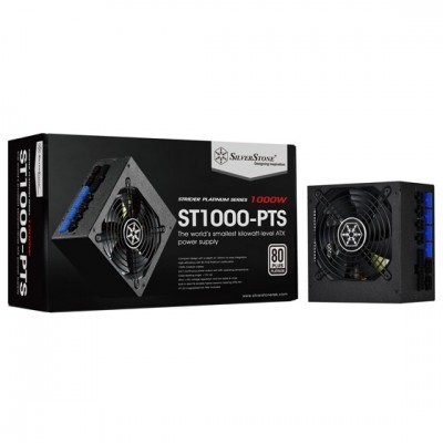 Блок живлення SilverStone STRIDER ST1000-PTS(1000W), 80+Platinum, aPFC, 12см, 24+2x8, 8xSATA, 8xPCIe, +6, модульний