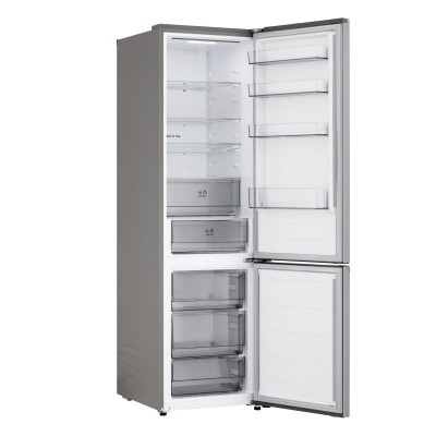 Холодильник LG з нижн. мороз., 203x60х68, холод.відд.-262л, мороз.відд.-113л, 2дв., E, NF, інв., диспл зовн., зона св-ті, сріблястий