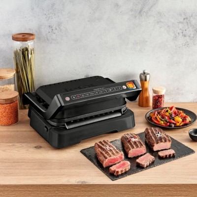 Гриль Tefal прижимний OptiGrill 2в1 Black, 2100Вт, темп. режимів-4, з`ємні пластини, метал, чорний