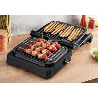 Гриль Tefal прижимний OptiGrill 2в1 Black, 2100Вт, темп. режимів-4, з`ємні пластини, метал, чорний