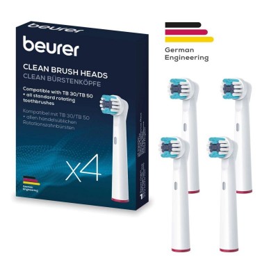 Насадка для зубної щітки Beurer, TB_30/50_C_4, 4 шт в комплекті, білий