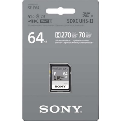 Карта пам'яті Sony SDXC   64GB C10 UHS-II U3 V30 R270/W45MB/s Entry