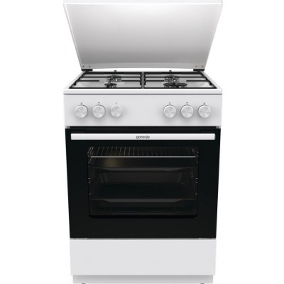 Плита Gorenje  газова, 72л, 60x60см, емальовані, з кришкою, білий