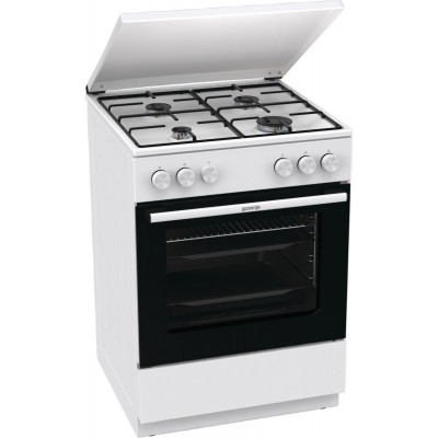 Плита Gorenje  газова, 72л, 60x60см, емальовані, з кришкою, білий
