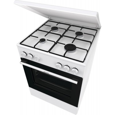 Плита Gorenje  газова, 72л, 60x60см, емальовані, з кришкою, білий