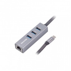 Перехідник Maxxter Type-C to Gigabit Ethernet, 3 Ports USB 3.0 (NECH-3P-02) Перехідник Maxxter Type-C to Gigabit Ethernet, 3 Ports USB 3.0 (NECH-3P-02)
