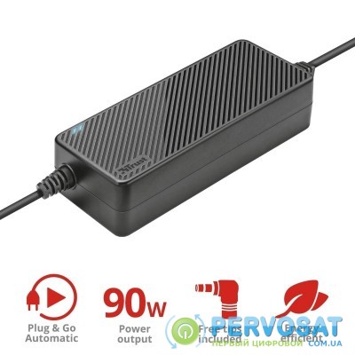 Trust Plug &amp; Go 90W Universal Laptop Charger BLACK