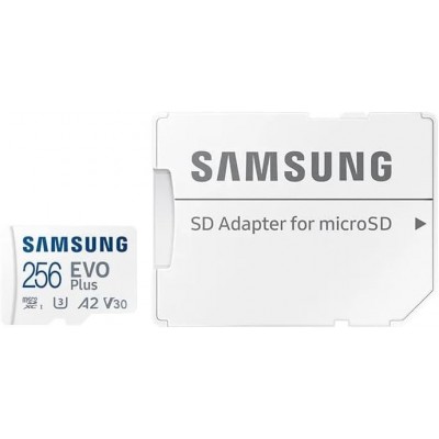 Карта пам'яті Samsung microSD 256GB C10 UHS-I  R130MB/s Evo Plus + SD
