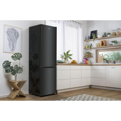 Холодильник з нижн. мороз. камерою Gorenje NRK6202EBXL4 200х60х60см, 2 двері, 235( 96)л, А++, NoFrost+ , LED дисплей, Зона св-ті, чорний