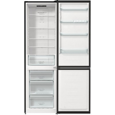 Холодильник з нижн. мороз. камерою Gorenje NRK6202EBXL4 200х60х60см, 2 двері, 235( 96)л, А++, NoFrost+ , LED дисплей, Зона св-ті, чорний