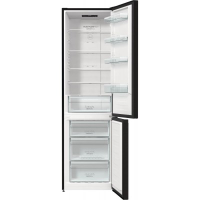 Холодильник з нижн. мороз. камерою Gorenje NRK6202EBXL4 200х60х60см, 2 двері, 235( 96)л, А++, NoFrost+ , LED дисплей, Зона св-ті, чорний