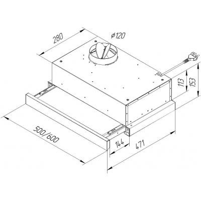 Вытяжка кухонная PYRAMIDA TL 60 SLIM BL