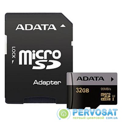 Карта памяти ADATA 32GB microSD class 10 UHS-I U3 (AUSDH32GUI3CL10-RA1)
