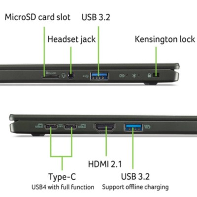 Ноутбук Acer Swift Edge SFE16-44 16&quot; 3.2K OLED, AMD R7-8840U, 32GB, F1TB, UMA, Win11, чорний