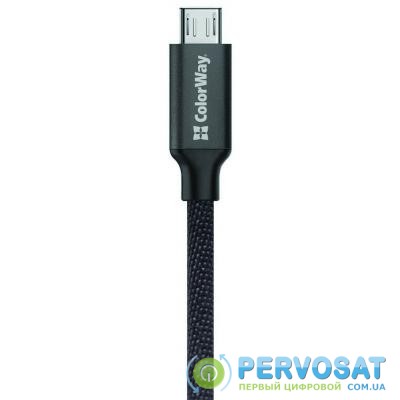 Дата кабель USB 2.0 AM to Micro 5P 1.0m black ColorWay (CW-CBUM002-BK)