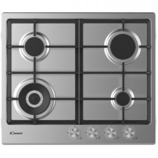Варильна поверхня Candy газова, 60см, чавун, конфорка з подвійним рядом полум'я, нерж