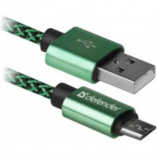 Дата кабель USB 2.0 AM to Micro 5P 1.0m USB08-03T green Defender (87804) Дата кабель USB 2.0 AM to Micro 5P 1.0m USB08-03T green Defender (87804)