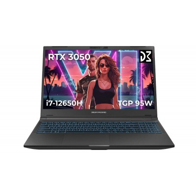 Ноутбук Dream Machines RG3050-15 15.6FHD IPS, Intel i7-12650H, 32GB, F1TB, NVD3050-4, DOS, чорний
