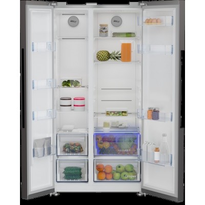 Холодильник Beko SBS, 179x91x71, xолод.відд.-368л, мороз.відд.-190л, 2дв., E, NF, дисплей, нерж