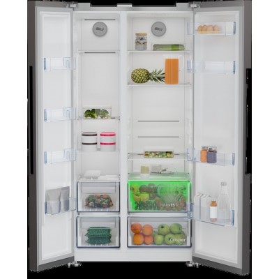 Холодильник Beko SBS, 179x91x71, xолод.відд.-368л, мороз.відд.-190л, 2дв., E, NF, дисплей, нерж