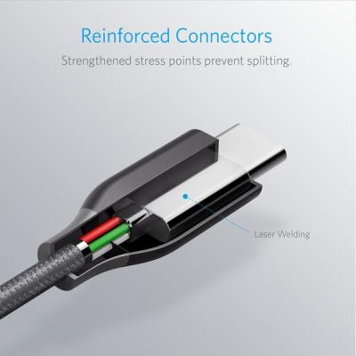 Дата кабель USB Type-C to Type-C 1.8m Powerline+ V3 Gray Anker (A81880A1)