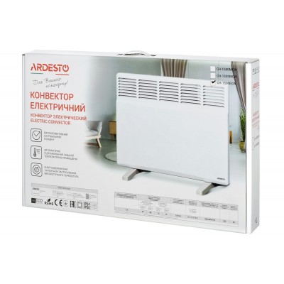 Конвектор електричний ARDESTO СН-1500ECW, 15 м2, 1500 Вт, LED-дисплей, тижневий програматор