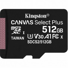 Карта пам'яті Kingston 512GB microSDXC class 10 UHS-I U3 V30 A1 Canvas Select Plus (SDCS2/512GBSP) Карта пам'яті Kingston 512GB microSDXC class 10 UHS-I U3 V30 A1 Canvas Select Plus (SDCS2/512GBSP)