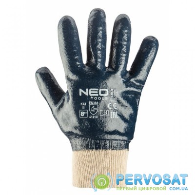 Защитные перчатки Neo Tools рабочие, хлопок с полным нитриловым покрытием, p. 9 (97-630-9)