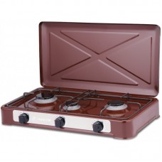 Газовий таганок Harlem 3 конфорки, з кришкою, коричнева Газовий таганок Harlem 3 конфорки, з кришкою, коричнева