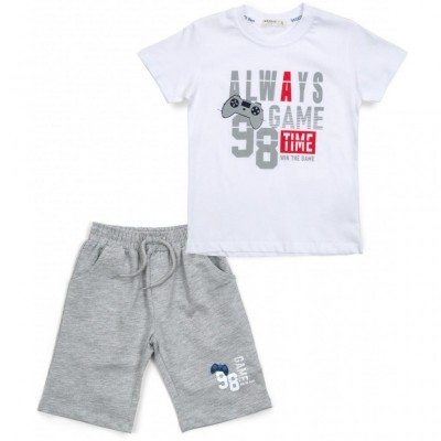 Набір дитячого одягу Breeze "GAME TIME" (14286-128B-gray)