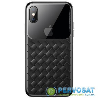 Чехол для моб. телефона Baseus iPhone XS Glass & Weaving, Black (WIAPIPH58-BL01)