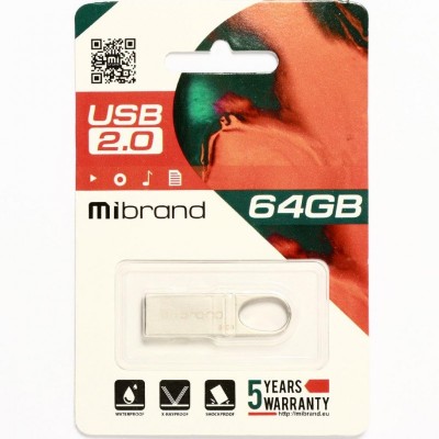 USB флеш накопитель Mibrand 64GB Irbis Silver USB 2.0 (MI2.0/IR64U3S)