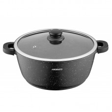 Каструля зі скляною кришкою Ardesto Gemini Anzio, 6.4л, алюміній, чорний Каструля зі скляною кришкою Ardesto Gemini Anzio, 6.4л, алюміній, чорний