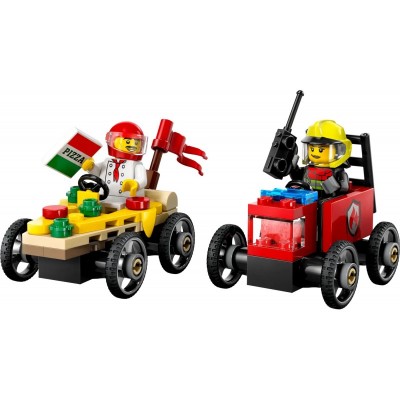 Конструктор LEGO City «Піца-авто проти пожежної машини» Набір перегонів