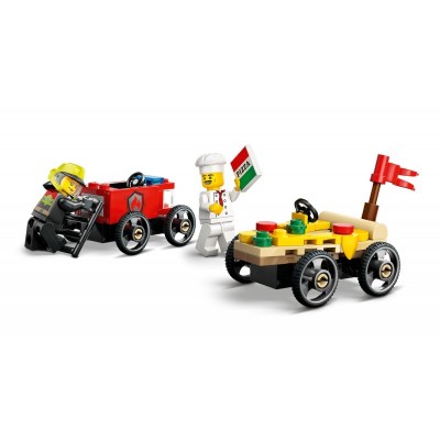 Конструктор LEGO City «Піца-авто проти пожежної машини» Набір перегонів