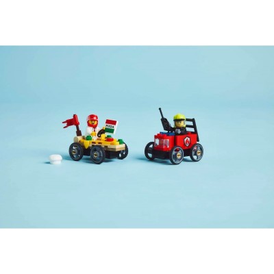 Конструктор LEGO City «Піца-авто проти пожежної машини» Набір перегонів